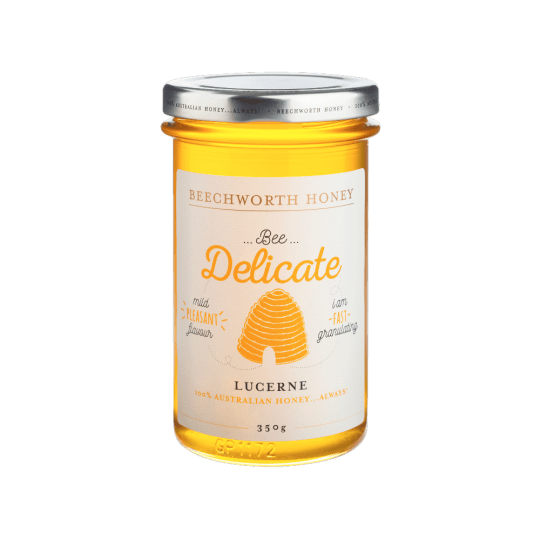 BDLUCEJAR350 _Beechworth-Honey-Bee-Delicate-Lucerne-Jar