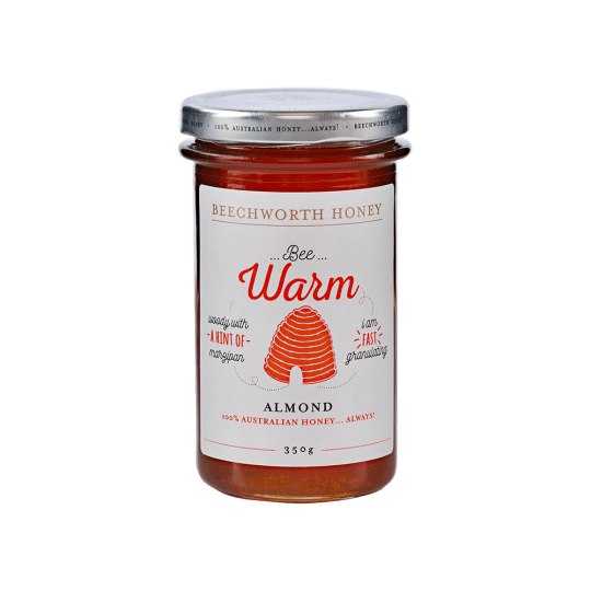 BWALMOJAR350_Bee-Warm-Almond-Honey-350g-Jar---LE-Gold