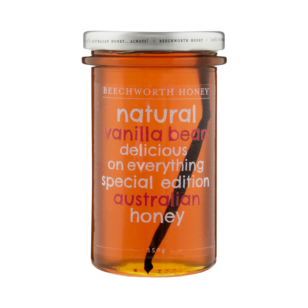 Honey & Vanilla Bean 350g Jar Beechworth Honey