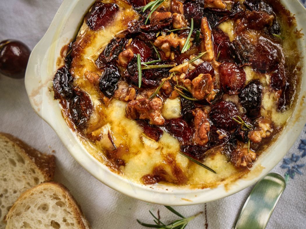 Honey Baked Brie with Walnuts & Rosemary