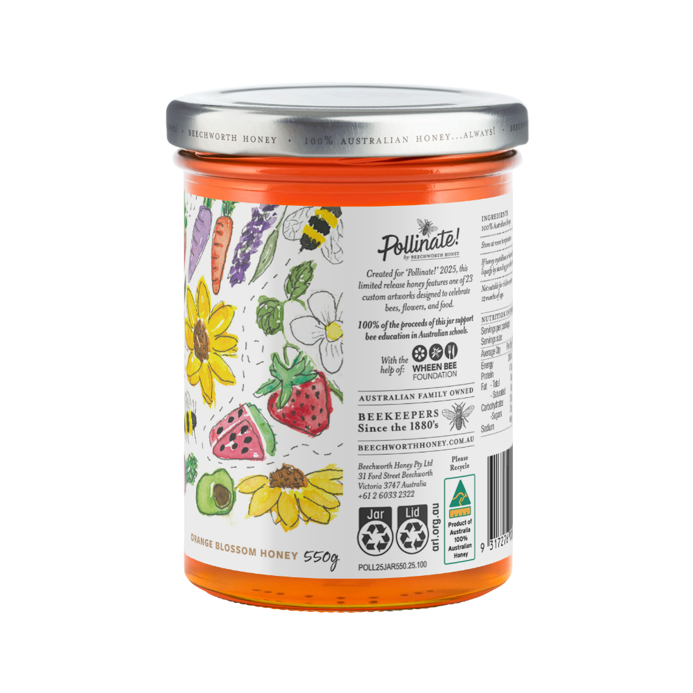 POLL25JAR550-Brittany_Pollinate-Honey-2025_Brittany-Muraca_550g_back