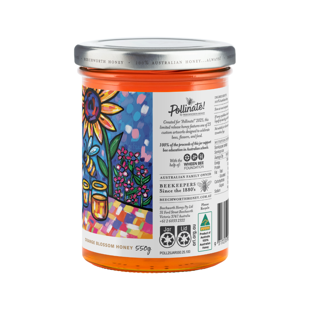 POLL25JAR550-Tracey_Pollinate-Honey-2025_Tracey-Mackie_550g_back