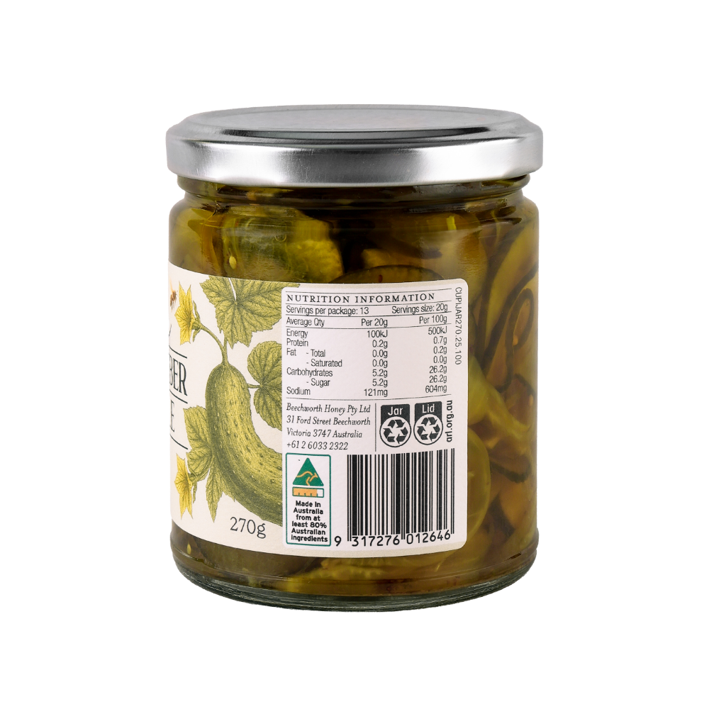 Honey Cucumber Pickle - Back