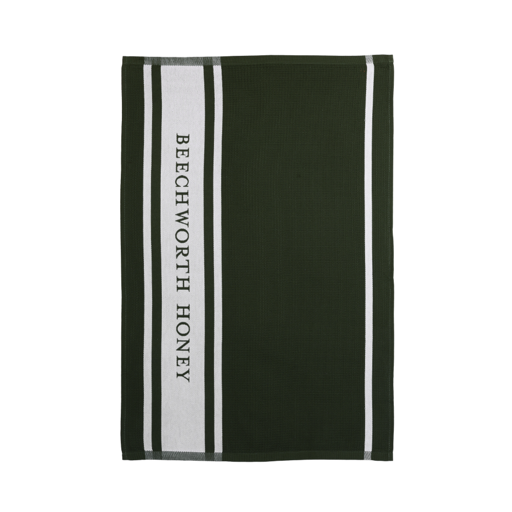 Beechworth Honey Waffle Tea Towel Dark Green