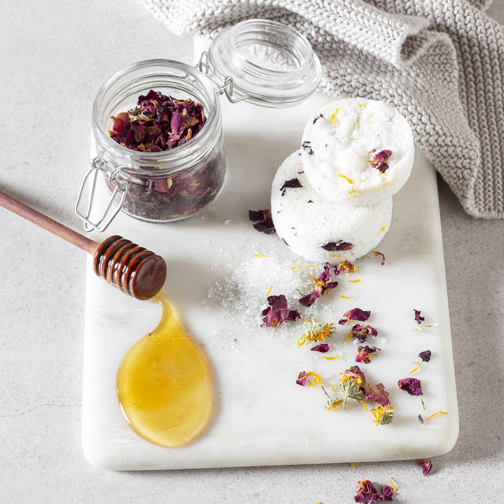 Honey, Rose & Calendula Bath Bombs Honey, Rose & Calendula Bath Bombs